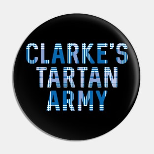 Clarke's Tartan Army, Scottish Saltire Flag Tartan, Scottish Football Slogan Design Pin