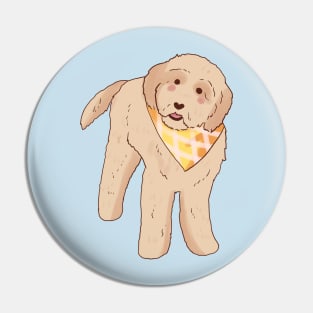 Cute Golden Doodle illustration Pin