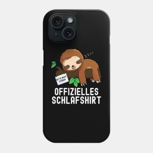 Geschenkidee Geburtstag Langschläfer Morgenmuffel , Kurzarm, Offizielles Schlafshirt Faultier Nachthemd Pyjama Geschenk Phone Case