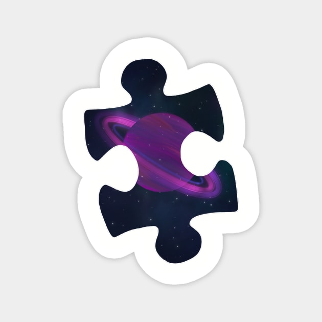 Autism Space puzzle piece Magnet by Kurakookaburra 