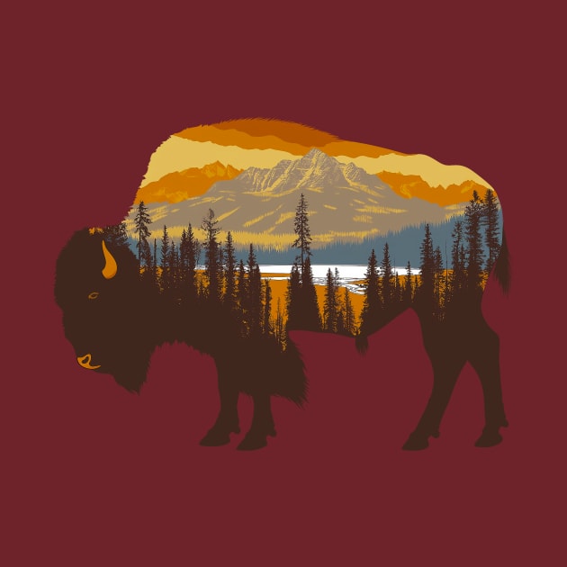 American bison by Wintrly
