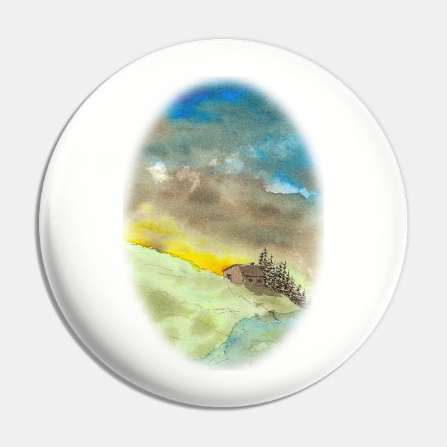 House on a Hill Pin by designs-by-ann