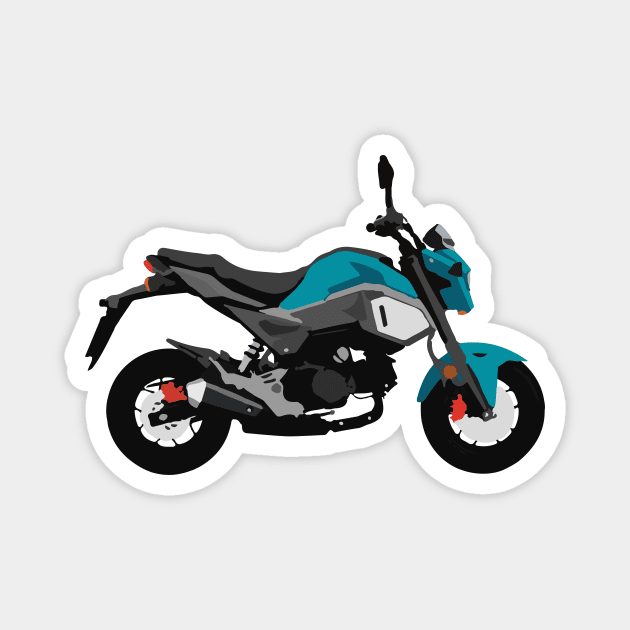 Motorcycle Honda Grom 2020 Blue Raspberry Magnet by WiredDesigns