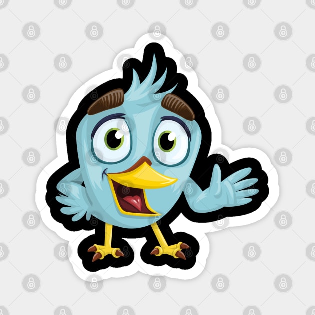 Cute and Funny Waving Bird Magnet by Normo Apparel
