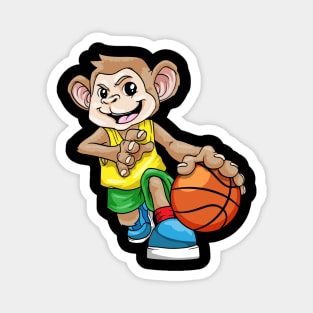 Funny monkey is playing basketball Magnet