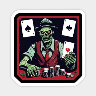 Zombie poker player Magnet