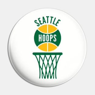 Retro Seattle Hoops Green and Yellow Logo Pin