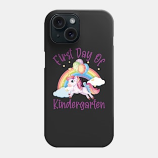 Cute Unicorn and Rainbow | First Day of Kindergarten Phone Case