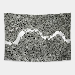 london map hand drawing Tapestry