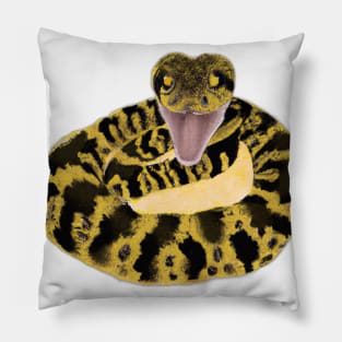 Cute Rattlesnake Drawing Pillow
