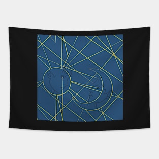 sun and moon - dark blue Tapestry