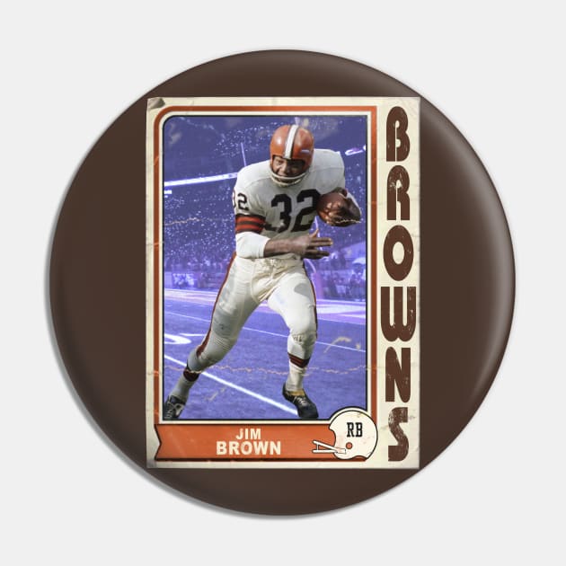 Retro Jim Brown Football Trading Card Pin by darklordpug