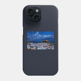 Night falling in Lindos - Rhodes island Phone Case