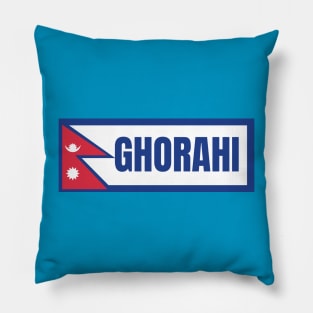 Ghorahi City with Nepal Flag Pillow