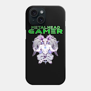 Metalhead Gamer Baphomet Meditate Green Phone Case