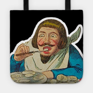 Mustache man eating Tote