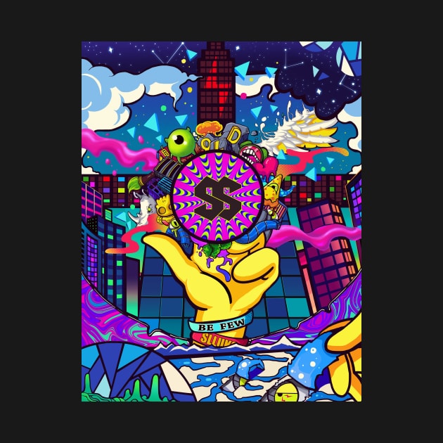 Dope Slluks colorful city night mirage illustration by slluks_shop