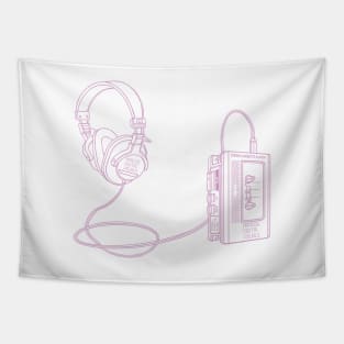 Portable Tape Player (Pastel Violet Lines) Analog / Music Tapestry