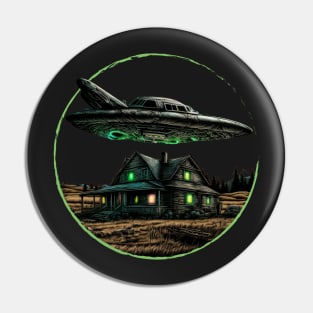 UFO Flying Saucer Alien Abduction Pin