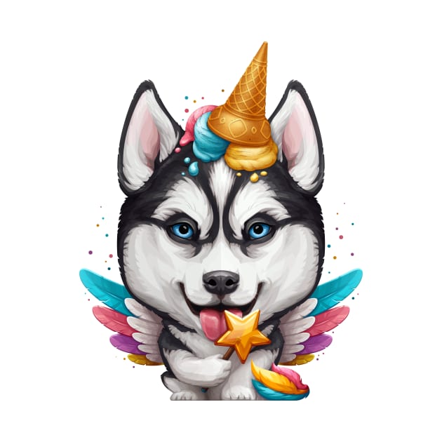 Husky Unicorn by stonemask