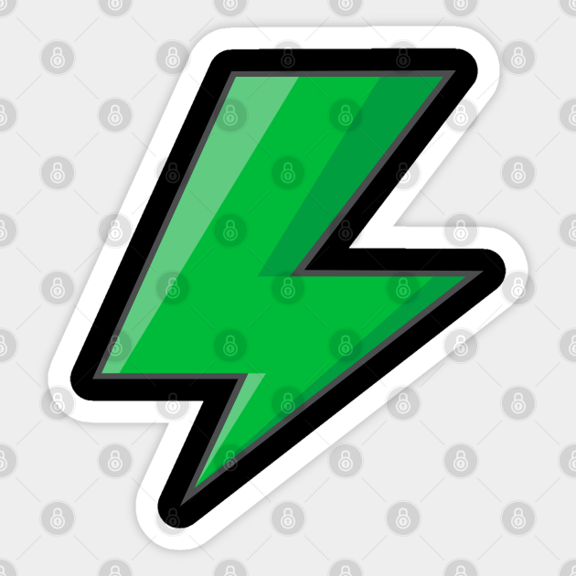 Green Lighting Bolt Graphic Electric - Lightning Bolt - Sticker