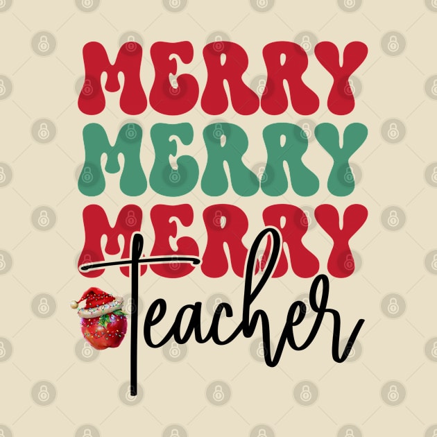 Merry Teacher by Little Blue Skies