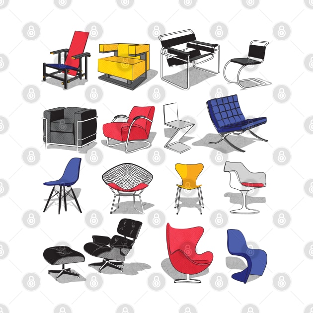 Have a seat in Bauhaus style and influence // print by SelmaCardoso