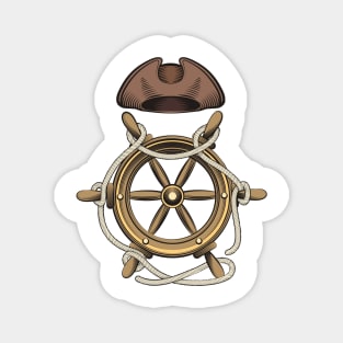 Steering Wheel and Sailor Hat Magnet