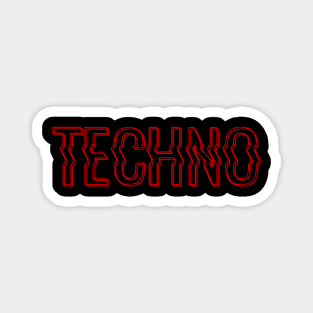 TECHNO MUSIC - FOR TECHNO LOVERS ELECTRIC RED EDITION Magnet