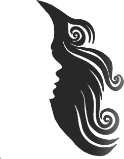 Negative Space Woman's Hair Face Silhouette Magnet