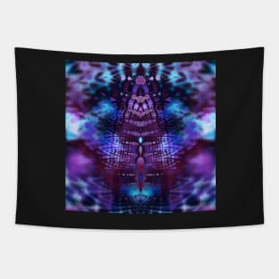 Luscious Blue and Purple Tie Dye Fractal Tapestry