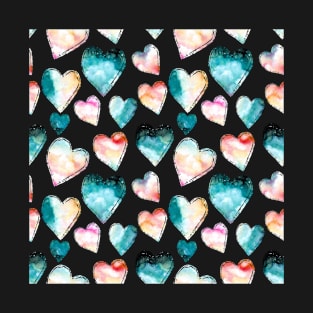 Watercolor Hearts and Clouds T-Shirt