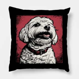 Retro Art Maltipoo Dog Lover Pillow