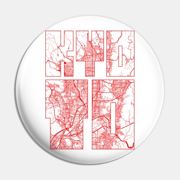 Kyoto, Kansai, Japan City Map Typography - Oriental Pin by deMAP Studio