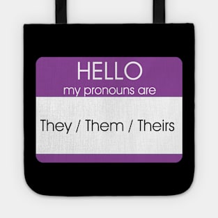 Hello My Pronouns Are | They Them | Purple Tote