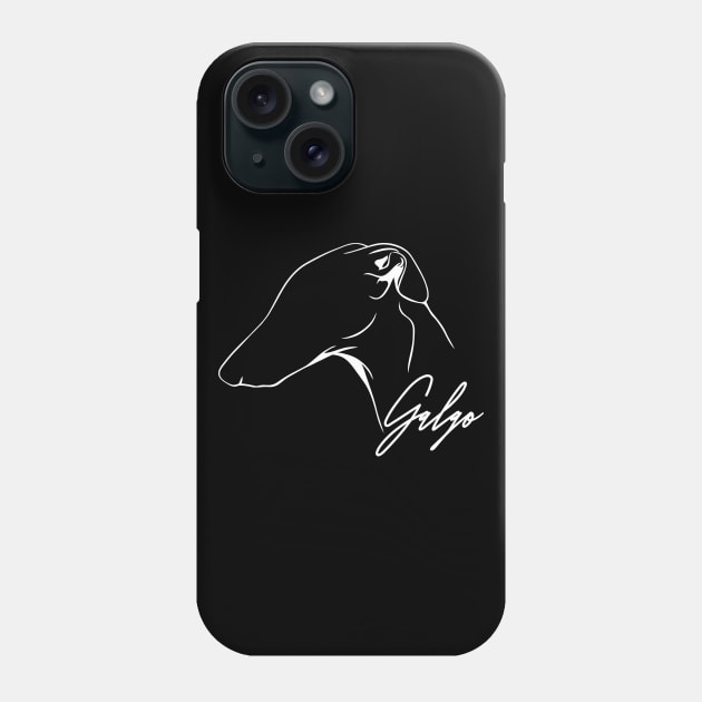 Proud Galgo profile dog lover sighthound gift Phone Case by wilsigns