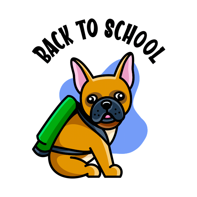 Cute Bulldog Back To School  Kids 1st Grade Dog by Foxxy Merch