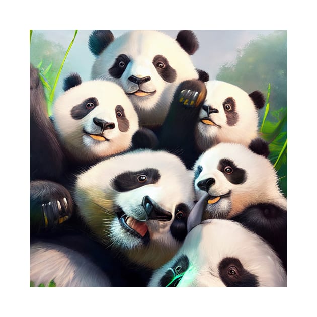 Panda Giant Bear Wild Nature Funny Happy Humor Photo Selfie by Cubebox