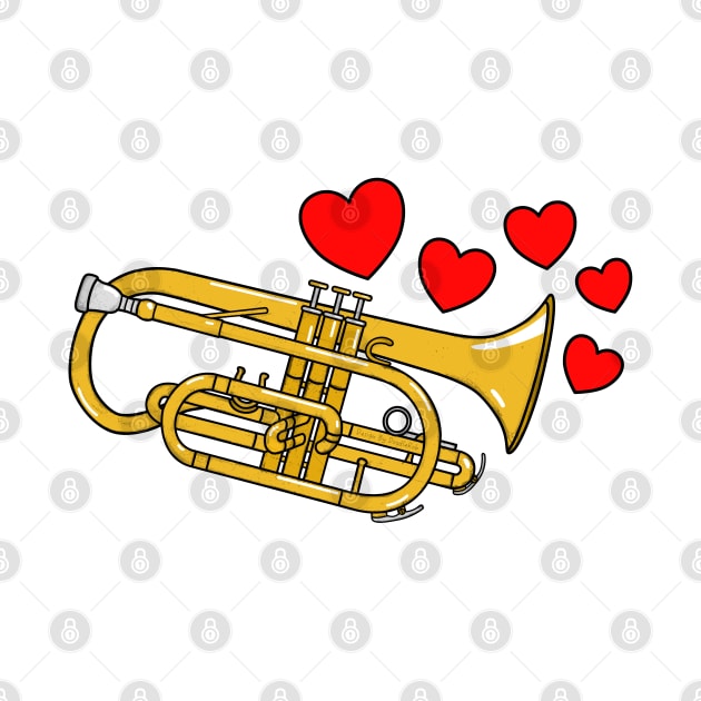 Valentines Cornet Teacher Cornetist Brass Player Wedding Musician by doodlerob