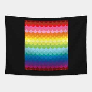 Rainbow scallop pattern fish scales Tapestry