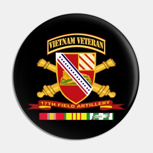 17th Field Artillery w Br - Ribbon VN SVC Vet Tab Pin