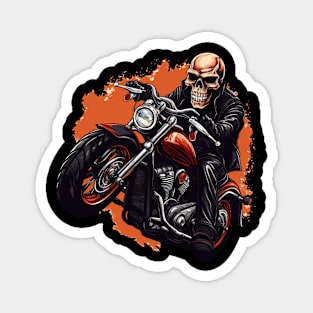 skull riding a motorcycle Magnet