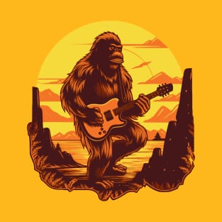 Sasquatch Big Foot Rock Music Lover T-Shirt