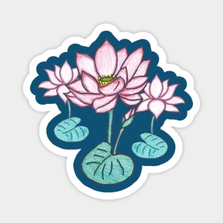 Lotus on Lily Magnet