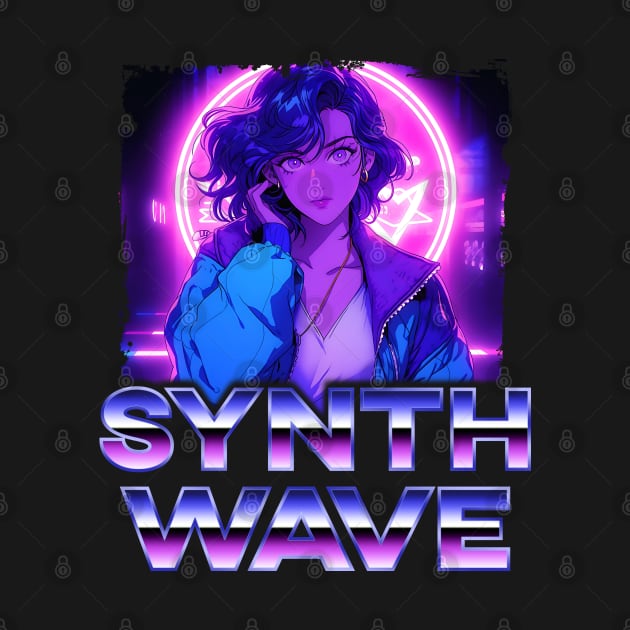 Synthwave Music Album Cover - Anime Shirt by KAIGAME Art