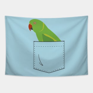 Indian Ringneck Parakeet Parrot Female Front Pocket Tapestry