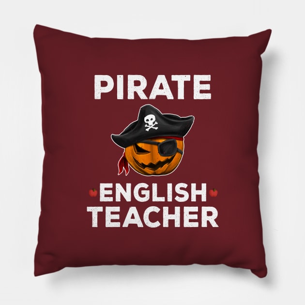 Pirate Teacher Funny Halloween Party Gift for Teach Dad Mom Pillow by kaza191