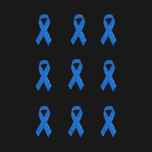 Blue Faux Glitter Awareness Ribbon Pack T-Shirt