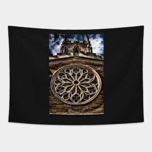 Round Stained Glass Church Window HDR Tapestry