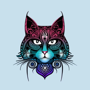 Cats Mandala Cyberpunk T-Shirt